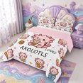 thumbnail image 2 of Manfei Sea Animal Axolotl Full Size Comforter Sets,Watercolor Salamander Print Bedding Comforter Set,Pink Reversible,3pcs,1 Comforter and 2 Pillowcases, 2 of 7