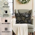 thumbnail image 3 of Outdoor Pillow Covers Waterproof Pillow Cases Protector Abstract Gold Christmas Snowflakes on Black Pillowcase Pack of 2 Love Heart Throw Cushion Case for Pation Furniture,Couch,Sofa, 16x16 in, 3 of 9