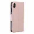 thumbnail image 2 of Allytech iPhone XS Max Case (6.5"), Slim Fit PU Leather Folio Butterfly Embossed Shockproof Wrist Hand Strap Flip Cards Holder Wallet Case TPU Back Cover for Apple iPhone XS Max, Pink, 2 of 8