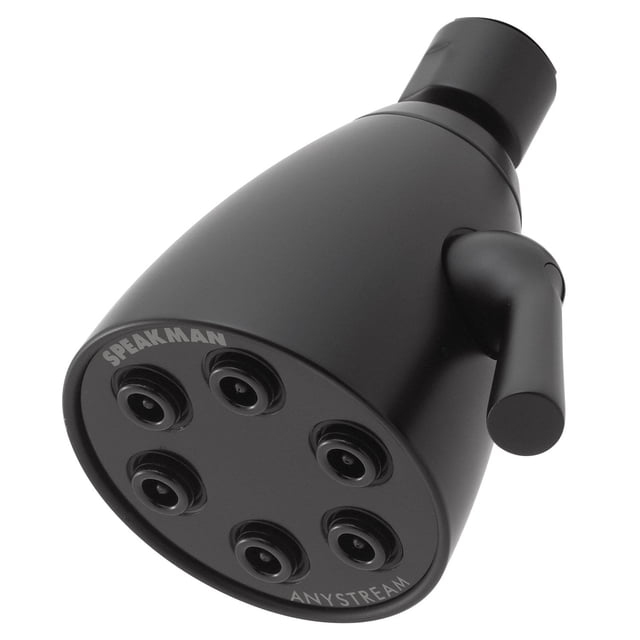Speakman S-2252-MB Signature Brass Icon Anystream Alcachofa de ducha ajustable de alta presión, negro mate, 3 configuraciones