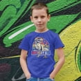 thumbnail image 2 of Birthday Boy Cool T-Rex in Sunglasses Shirt for Kids 9th Birthday Dinosaur Theme Tee Vintage Royal Shirt Youth Small, 2 of 4