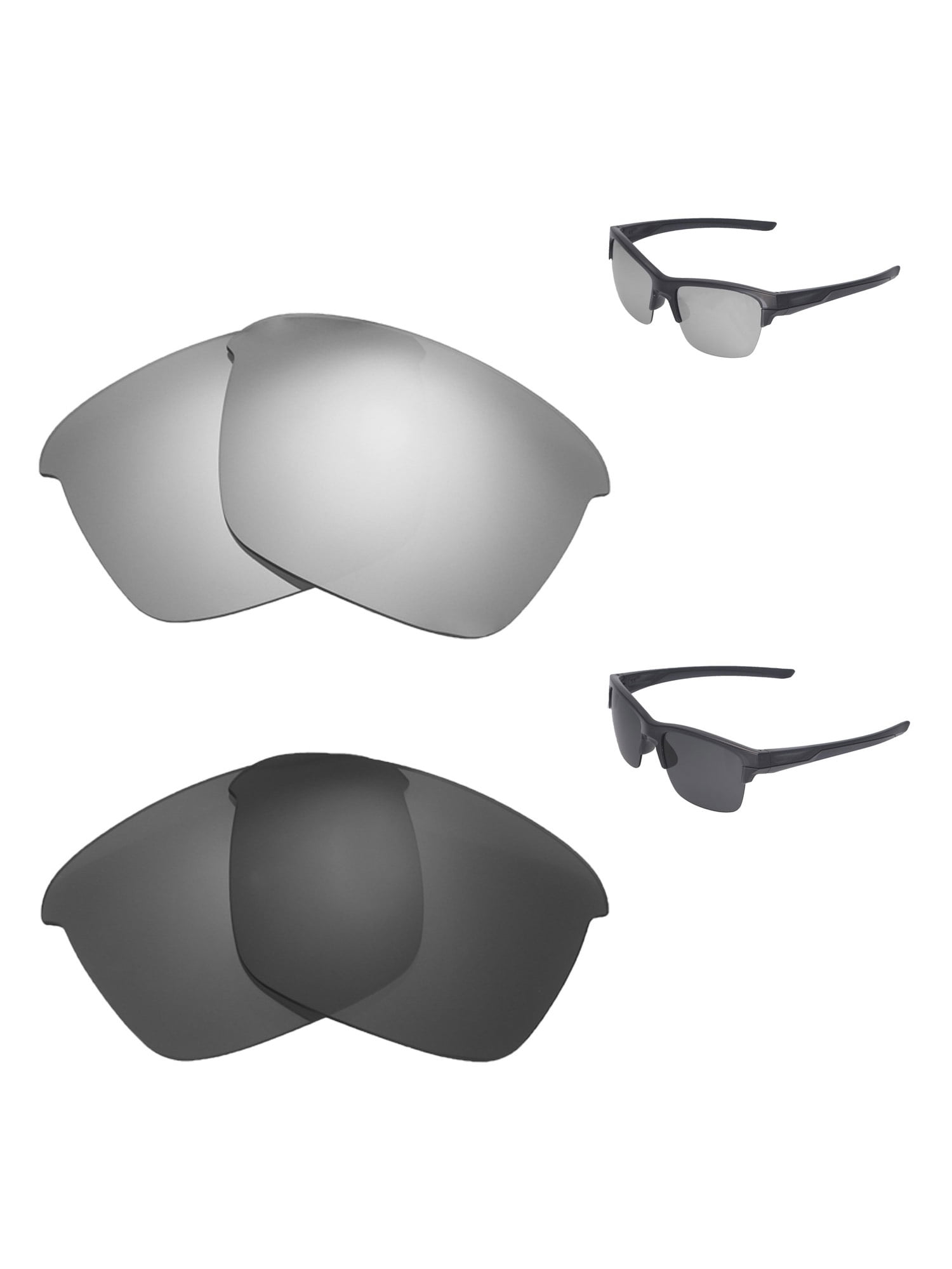 Walleva Polarized Titanium + Black Replacement Lenses For Oakley