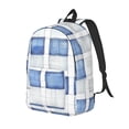 thumbnail image 3 of Casual Canvas Backpack Without Interlayer Large Capacity Stick Bag Design For Outdoor Shopping Office Outdoor Sports Doderblue Checked Hand-Drawn Sketch_2 Small, 3 of 7