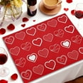 thumbnail image 4 of Dadiaei Valentines Day Themed Polyester Placemat Set for Party and Dining Decor Colorful Heart and Bow Print for Table Setting Stain Resistant and Easy Clean Gift for Holiday Celebration, 4 of 6