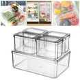 thumbnail image 4 of GUOOL Clear Food Storage Box Fresh Keeping Rectangular Clamshell Refrigerator Storage Set C, 4 of 9