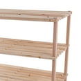 thumbnail image 6 of Lavish Home 4-Tier Wooden Shoe Rack Organizer - 25"x26" Sturdy Shoe Shelf Organizer Holds 12 Pairs, (Light Oak), 6 of 7