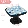 thumbnail image 3 of 4 Pcs Square Cabinet Handle Cupboard Knob Drawer Pulls Handle Cartoon Snowman Drawer Knobs with Screws Furniture Decoration, 3 of 5