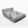 thumbnail image 2 of Ambesonne Autumn Vibes Fitted Sheet, Buds and Flowers Print, King Size, Off White Purpleblue, 2 of 5