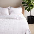 thumbnail image 3 of French Linen Box Stitch Quilted Sham Set - King - White | BOKSER HOME, 3 of 5