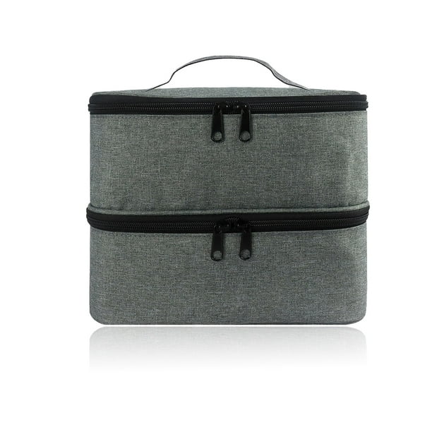 Billuyoard Bolsa de esmalte de uñas de doble capa, estuche de almacenamiento portátil para manicura, contenedor de transporte, organizador de viaje para Almacenamiento y organización del hogar Billuyoard HA062727-00B