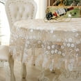 thumbnail image 7 of Lace Round Tablecloth Embroidery Coffee Table Cover for Dining Room Picnic Wedding Party Banquet Home Decor, 7 of 7
