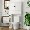 thumbnail image 6 of Over The Toilet Storage Cabinet,Bathroom Storage Cabinet with Wooden Doors,Bathroom Organizer Over-The-Toilet Cabinet(White), 6 of 8