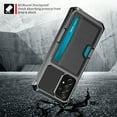 thumbnail image 5 of Elehold Card Slot Rugged Case for Samsung A13 6.5” Premium vegan leather inner Hard PC Plastic and soft slim TPU silicone bumper with Card Slot Support Magnetic Car Mount Armor Protective  Case, Black, 5 of 7