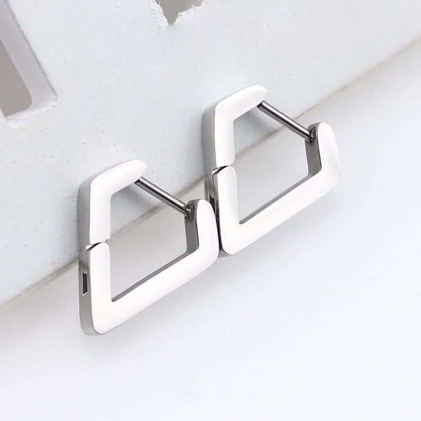 Pendientes de acero inoxidable de estilo coreano con personalidad geométrica para hombres y mujeres, pendientes de moda, pendientes simples, pendientes triangulares de acero de titanio