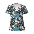 thumbnail image 3 of Naloa Lilies Flowers Print T-Shirts Short Sleeve V Neck Tees for Women Fashion Tops Trendy Lightweight Soft Casual Summer Outfits Clothes, 3 of 5