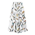 thumbnail image 5 of cocolona Skirts for Women Casual Summer Floral Print Flowy Midi Skirts Elastic Waist A Line Beach Vacation Boho Skirts with Pockets White S, 5 of 6