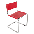 thumbnail image 7 of Breuer Chair Company Mart Stam Cantilever Side Chair w/ Chrome Steel Frame & Red Bonded Leather by Furnish Theory, 7 of 7