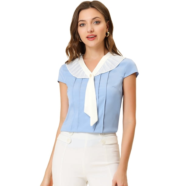 Top de oficina Allegra K Azul S