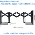 thumbnail image 2 of MSDADA Book Stand Expandable Metal Non-Skid Bookends(Black), 2 of 9