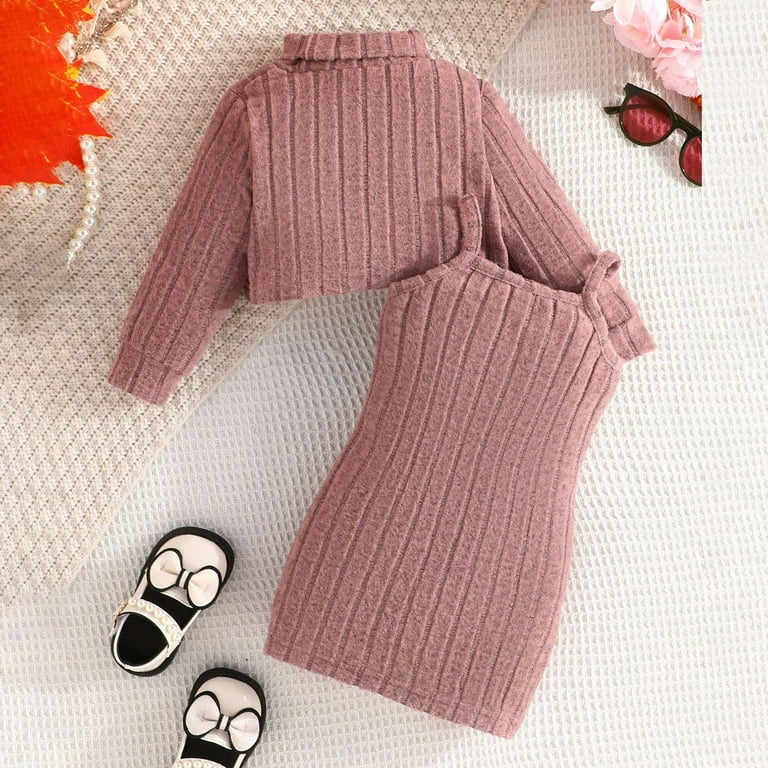 Wdgfv Girls Winter Outfits Sets Knit Sweater Dress With Suspenders Casual Playwear For Baby Toddler 6 Months To 3 Years Fashionable Comfortable Light Pink 2-3 Years - Walmart.com Wdgfv Girls Winter Outfits Sets Knit Sweater Dress With Suspenders Casual Playwear For Baby Toddler 6 Months To 3 Years Fashionable Comfortable Light Pink 2-3 Years - Walmart.com