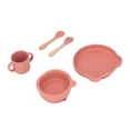 thumbnail image 1 of Set, Soft Silicone Suction Plate Bowl Cup Fork Spoon, For Weaning Cute Bear Shape, 1 of 8