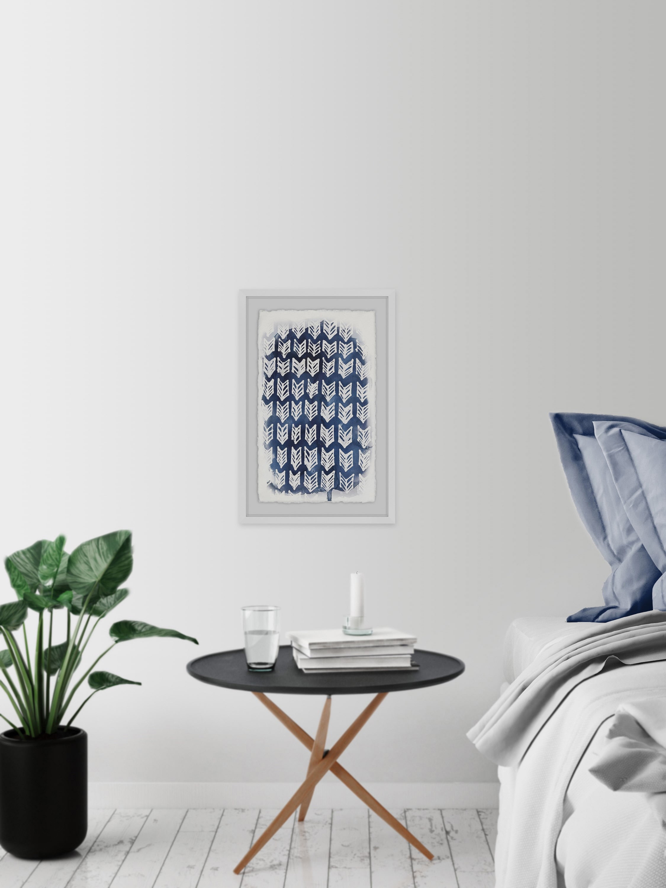 Indigo Batik Vignette IV Framed Painting Print