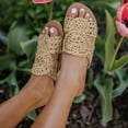 thumbnail image 2 of Womens Weave Flat Sandals Open Toe Slip On Mule Slides Strap Slipper, 2 of 9