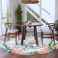 thumbnail image 4 of Octopus Coastal Round Rug 7ft Washable Circle Rugs Non Slip Summer Nautical Starfish Coral Ocean Large Area Rug Indoor Floor Carpet for Bedroom Kitchen Living Room Home Office Dining Room Nursery, 4 of 8
