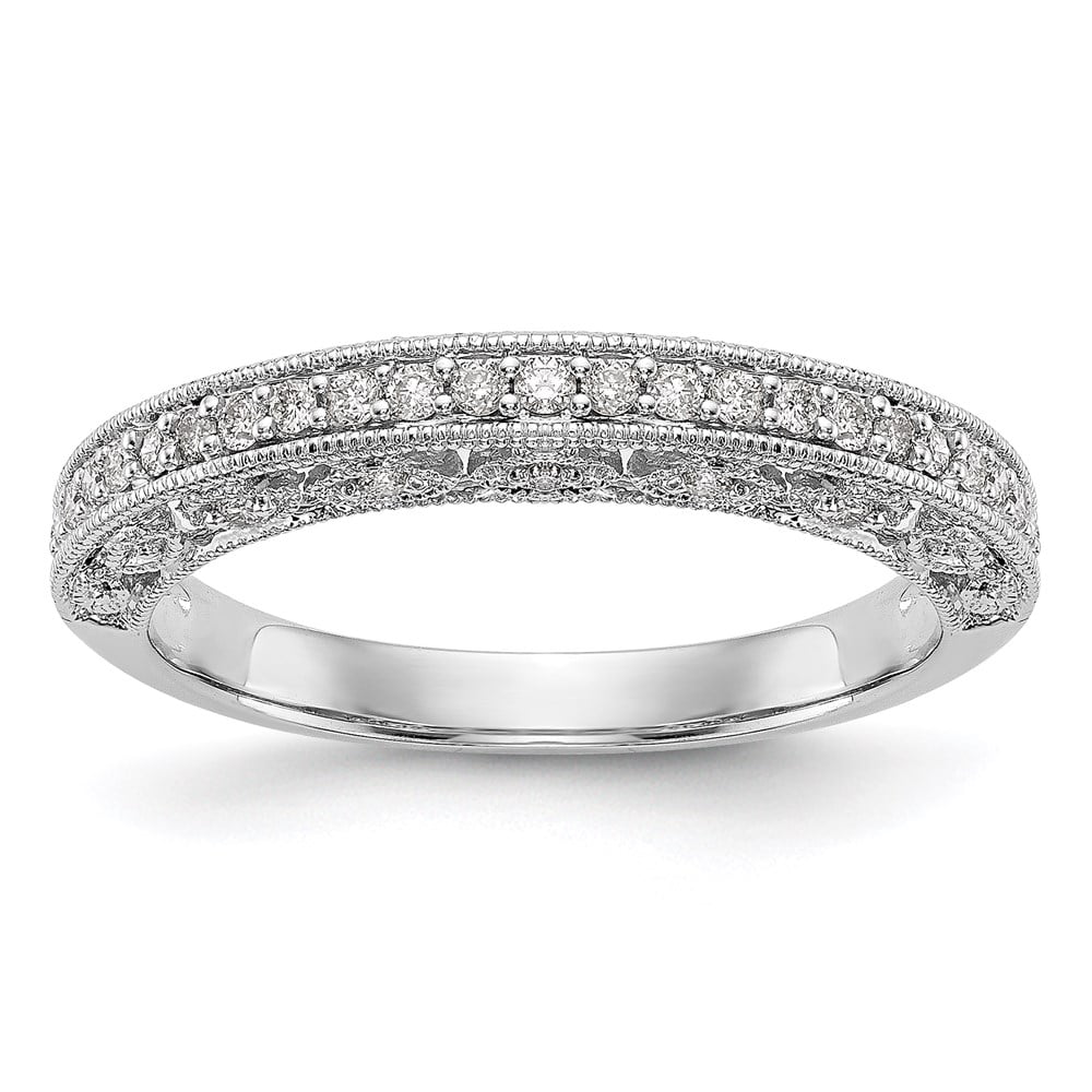 0.25 Ct Round Sim Diamond 14K White Gold Over Half-Eternity Wedding Band Ring 