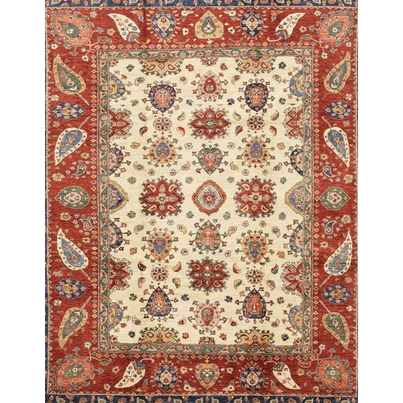 Ahgly Company Machine Washable Indoor Rectangle Abstract Grapefruit Red Area Rugs, 6' x 9'