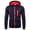 Navy, variant on WTOBBY Men's Contrast Color Zip Up Hoodie, Sporty Casual Jacket Style Sweatshirt with Hood for Outdoor Workout, Lightweight Breathable Street Fashion,Black L