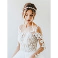 thumbnail image 4 of Tocados de boda de hojas para novia, niña de flores, diadema nupcial dorada con diamantes de imitación, accesorios para el cabello hechos a mano para mujer, 4 of 7