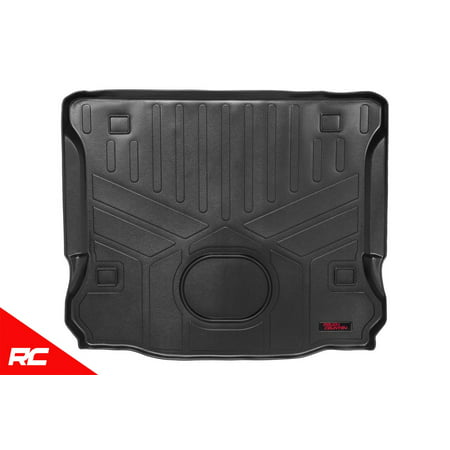 Rough Country Cargo Liner compatible w/ 2015-2018 Jeep Wrangler JK 4DR Black Weather Rugged Tested Floor Mats