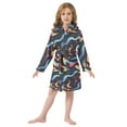 thumbnail image 6 of FORMRS Niños Bathrobe Unisex Hooded Robe Soft Plush Pajamas Sleepwear, Size 2-3T, Zodiac Stars, 6 of 7