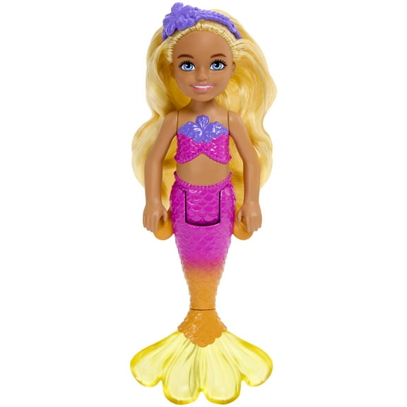 Barbie Dreamtopia Mermaid Chelsea Doll with Blond Wavy Hair and Ombre Tail, Mermaid Toys