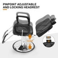 thumbnail image 5 of Professional Left Handed Reclining Hydraulic Barber Chair All Purpose Salon Spa Beauty Hair Styling Tattoo Equipment(Black), 5 of 21