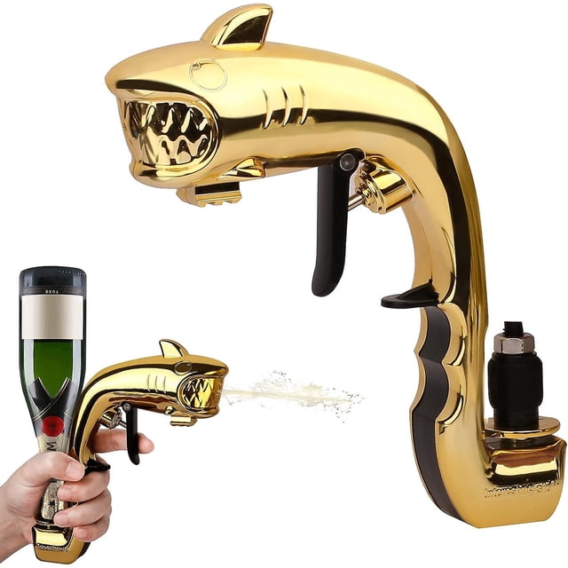 Pistola de champán, pistola de cerveza, pistola de alcohol, pistola rociadora de cerveza, pistola de burbujas (dorado)