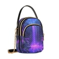 thumbnail image 2 of Women's Crossbody Handbags Shoulder Handbag Multi Pocket Crossbody Bag Purple Neon Waterfall, 2 of 7