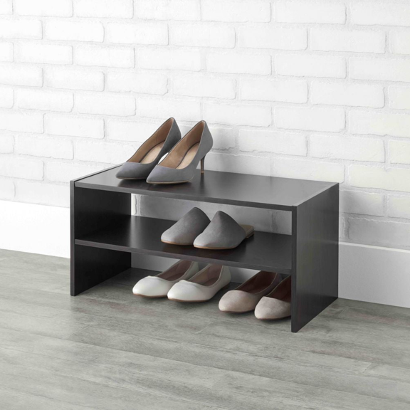 Mainstays 24" 2-Tier Stackable Shoe Rack, Espresso