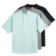 thumbnail image 4 of Verano De Los Hombres Camisetas Casual Algodón Lino Cuello En V Manga Corta Tops S-5XLpangjing, 4 of 4