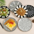 thumbnail image 5 of Black Round Plate Set 8 Inch - Salad Plates - Dessert Appetizer Plates - Porcelain Lunch Plates - Set of 6, 5 of 6