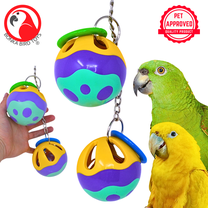 Bonka Bird Toys 2888 Duo Wrecking Ball Rattle Treat Tug Pull Parrot Cage Toy Pet