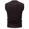 thumbnail image 3 of Men's Plaid Sweater Vest - Vintage Preppy Style V Neck Sleeveless Casual Slim Fit Pullover Knitwear Waistcoat, 3 of 3
