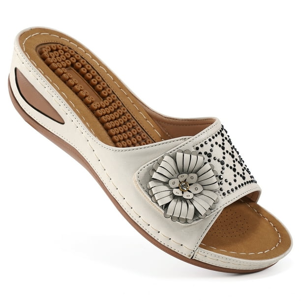 Womens Sandals for Women with Arch Support Shoes Wedge Massage Function