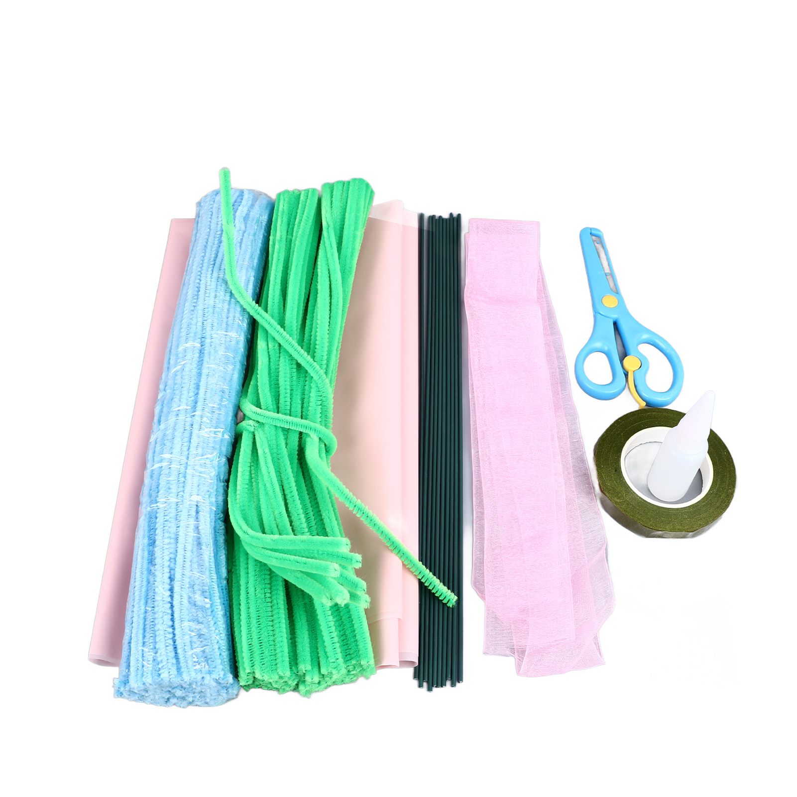 Kit Créatif Avec 200 Cure-pipes Colorés + Ruban Floratape - Pour Bouquets DIY, Décorations Et Activités Manuelles