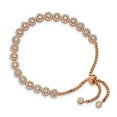 thumbnail image 2 of Sterling Silver Rose-tone Cubic Zirconia Halo Adjustable Bracelet, 2 of 4