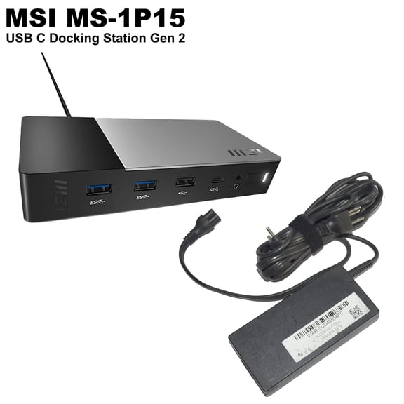 Open Box MSI MS-1P15 USB-C Gen2 Docking Station 4K HDMI DP LAN with Power Adapter