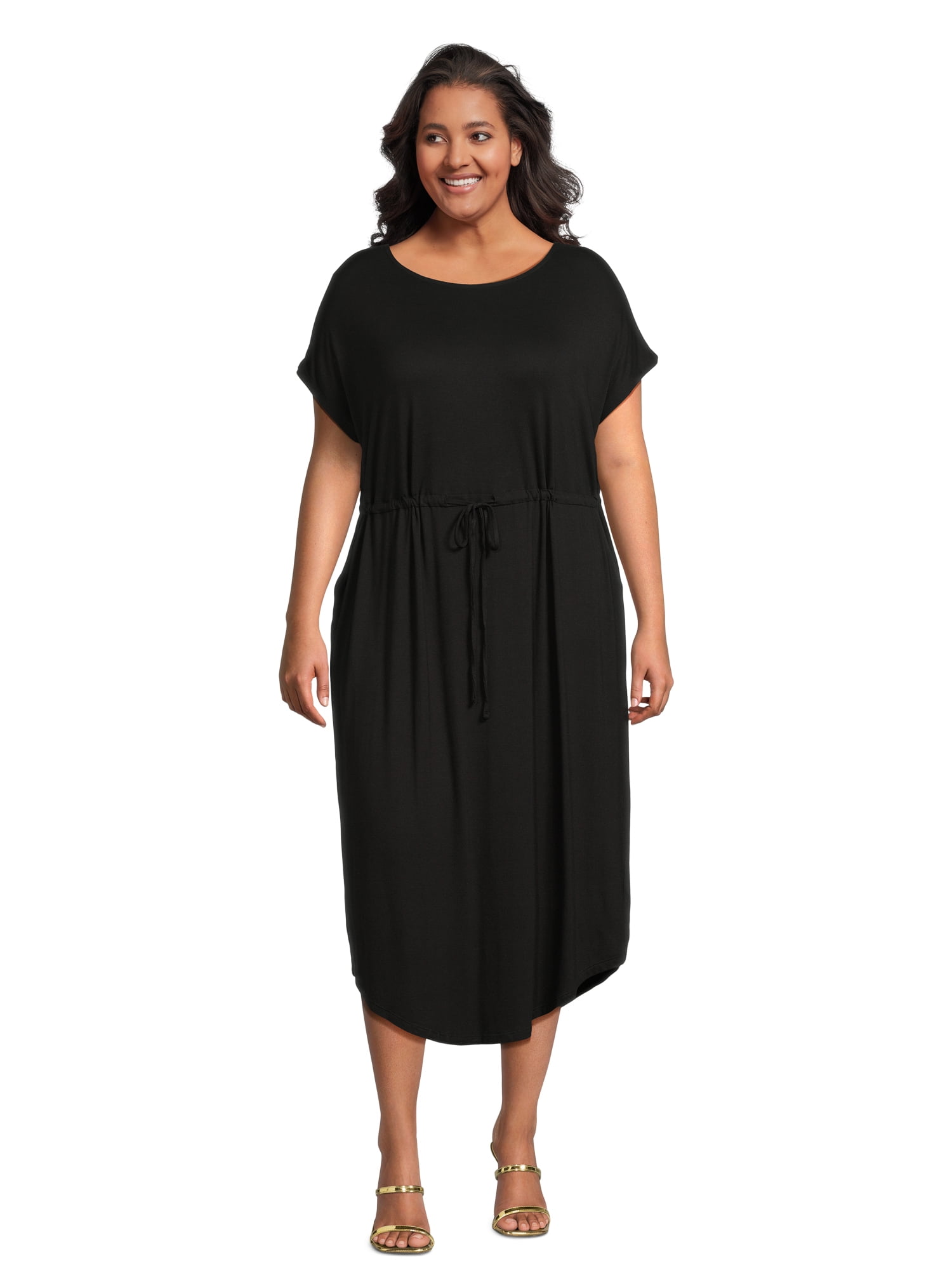 Terra & Sky Women's Plus Size Criss Cross Dress