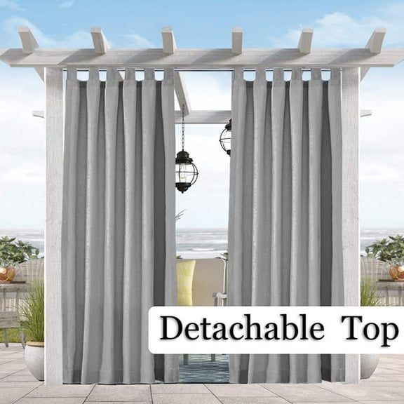 Pro Space Outdoor Curtains Tab Top (4"Long) Window Curtain 2 Panel