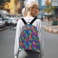 thumbnail image 7 of FORMRS Mini Backpack Purse for Women Quilted Travel Daypack Casual Shoulder Bag, Vibrant Stained Glass Pattern, 7 of 7